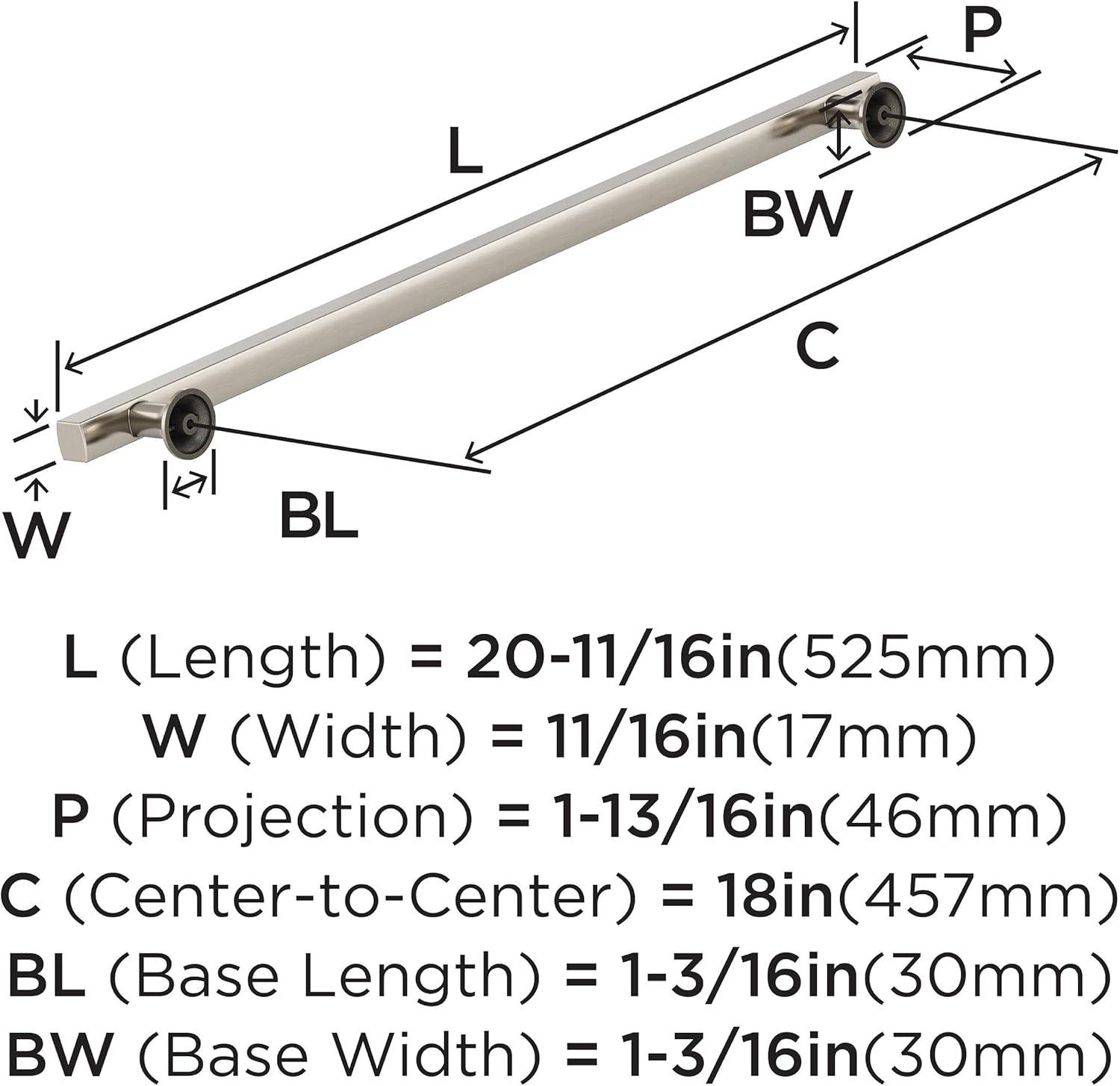 imageAmerock Corp BP37111CZ Everett Appliance Pull 18 in 457 mm CentertoCenter Champagne BronzeSatin Nickel