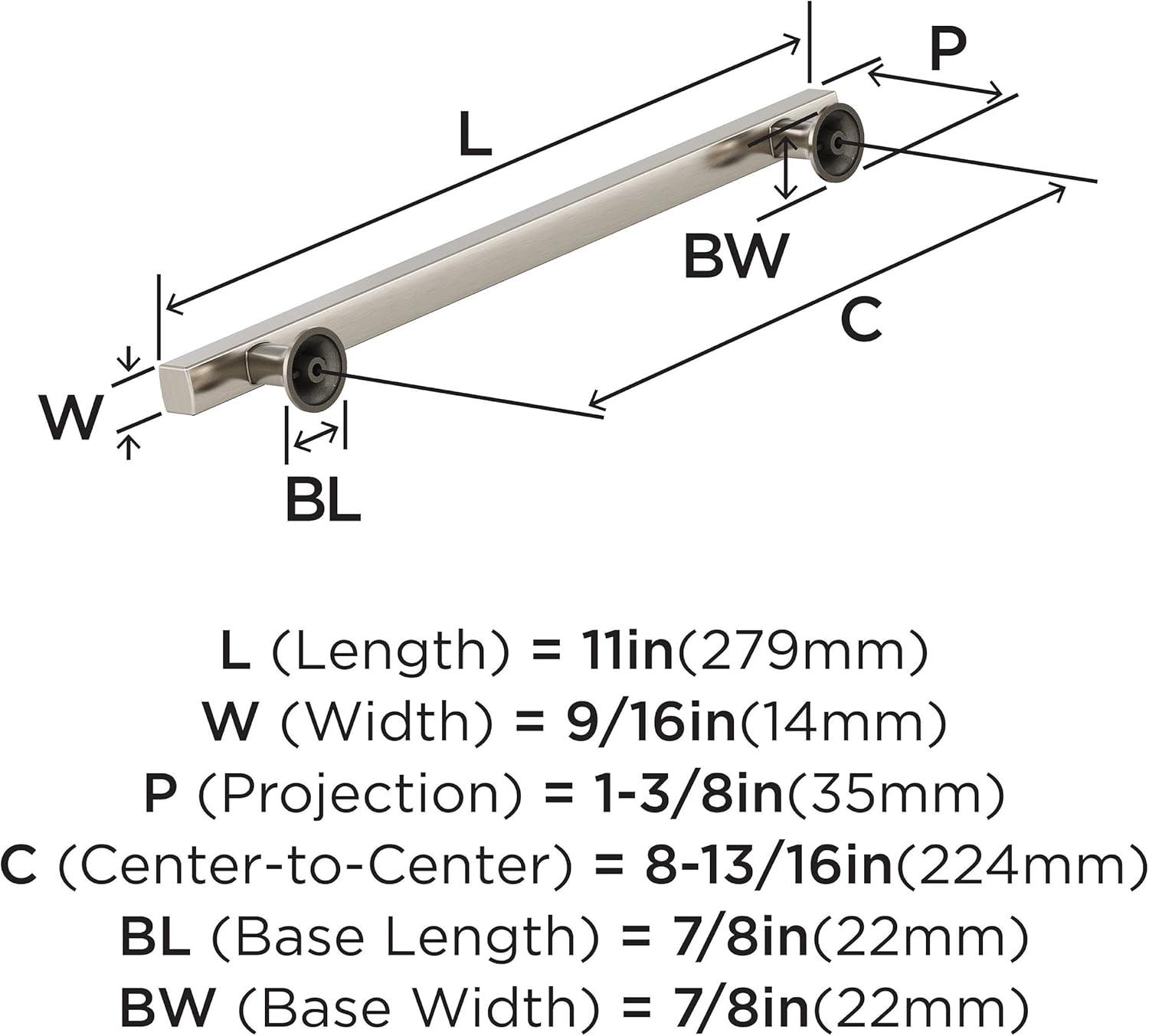 imageAmerock Corp BP37111CZ Everett Appliance Pull 18 in 457 mm CentertoCenter Champagne BronzeSatin Nickel