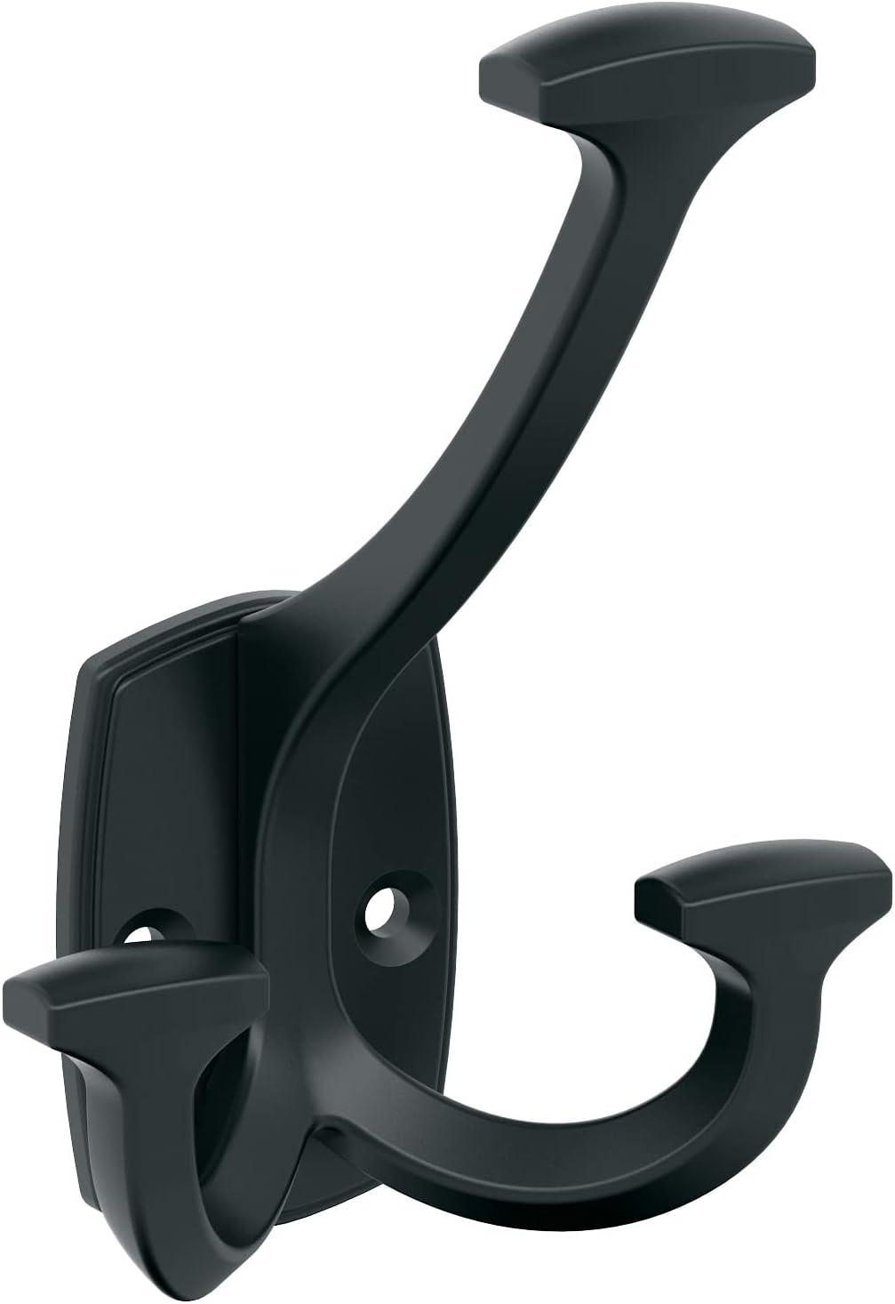 imageAmerock H37004ORB Vicinity Triple Prong Decorative Wall Hook Oil Rubbed Bronze Hook for Coats Hats Backpacks Bags Hooks for Bathroom Bedroom Closet Entryway Laundry Room OfficeMatte Black