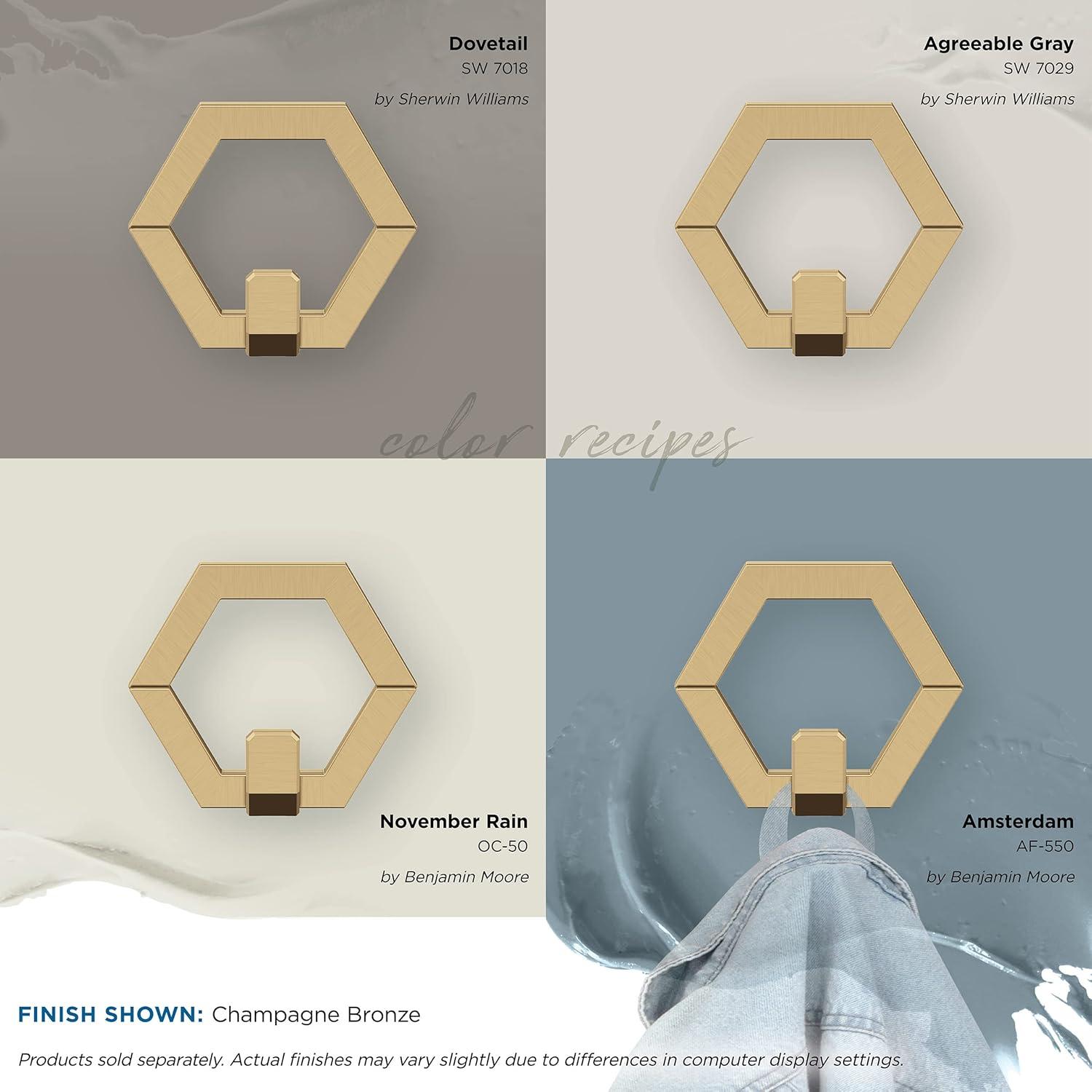imageAmerock HBX37015BBZ Prismo Single Prong Decorative Wall Hook Golden Champagne Hook for Coats Hats Backpacks Bags Hooks for Bathroom Bedroom Closet Entryway Laundry Room OfficeChampagne Bronze