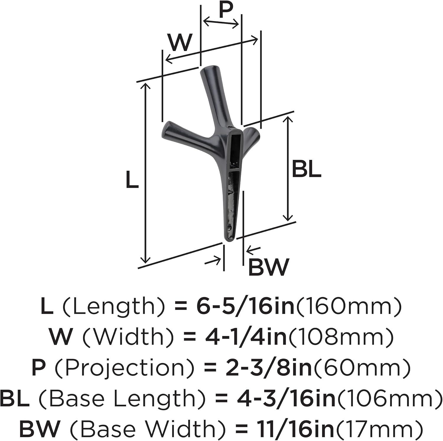 imageAmerock HBX37016G10 Kodiak Triple Prong Decorative Wall Hook Satin Nickel Hook for Coats Hats Backpacks Bags Hooks for Bathroom Bedroom Closet Entryway Laundry Room OfficeMatte Black