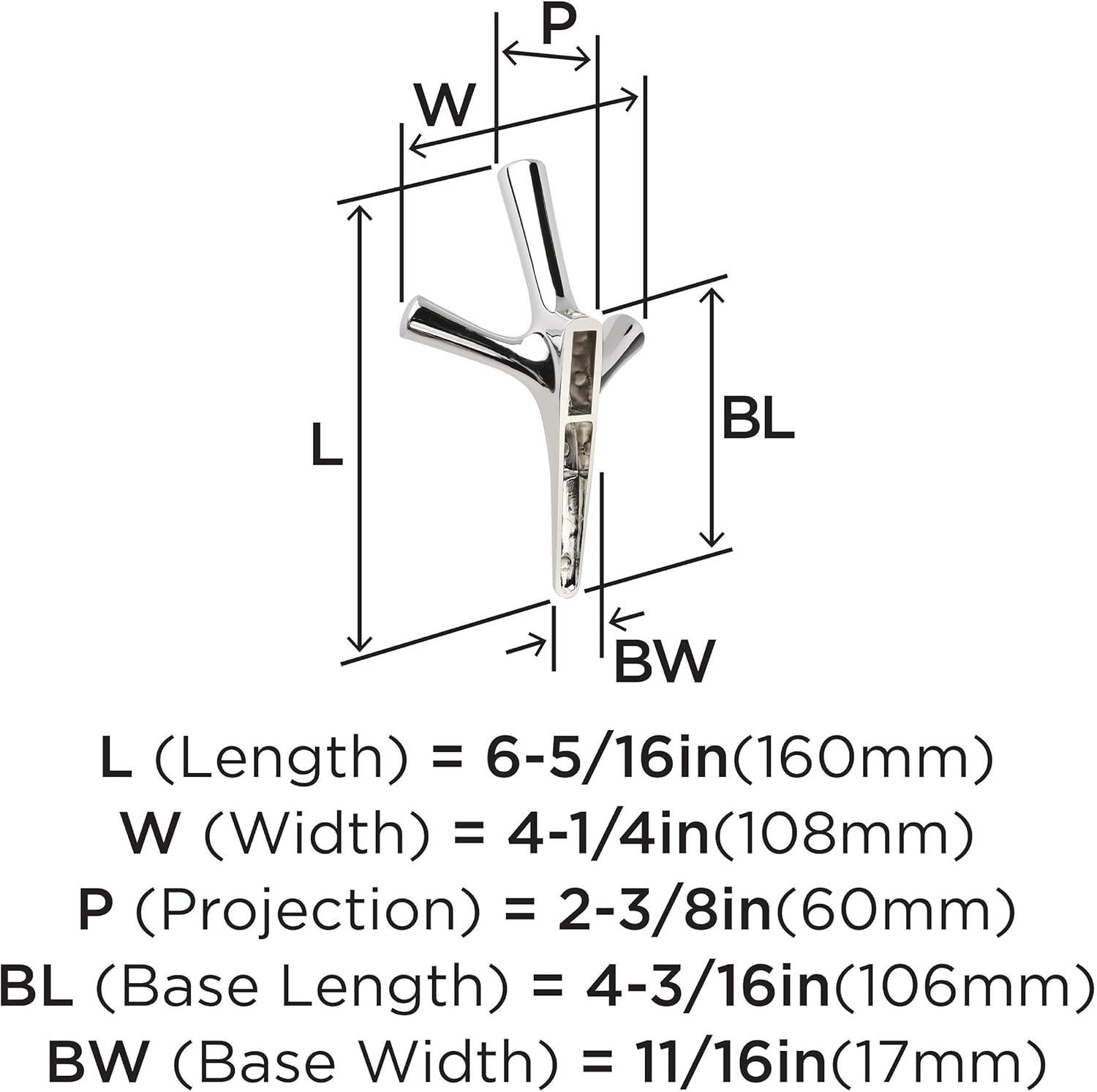 imageAmerock HBX37016G10 Kodiak Triple Prong Decorative Wall Hook Satin Nickel Hook for Coats Hats Backpacks Bags Hooks for Bathroom Bedroom Closet Entryway Laundry Room OfficePolished Nickel