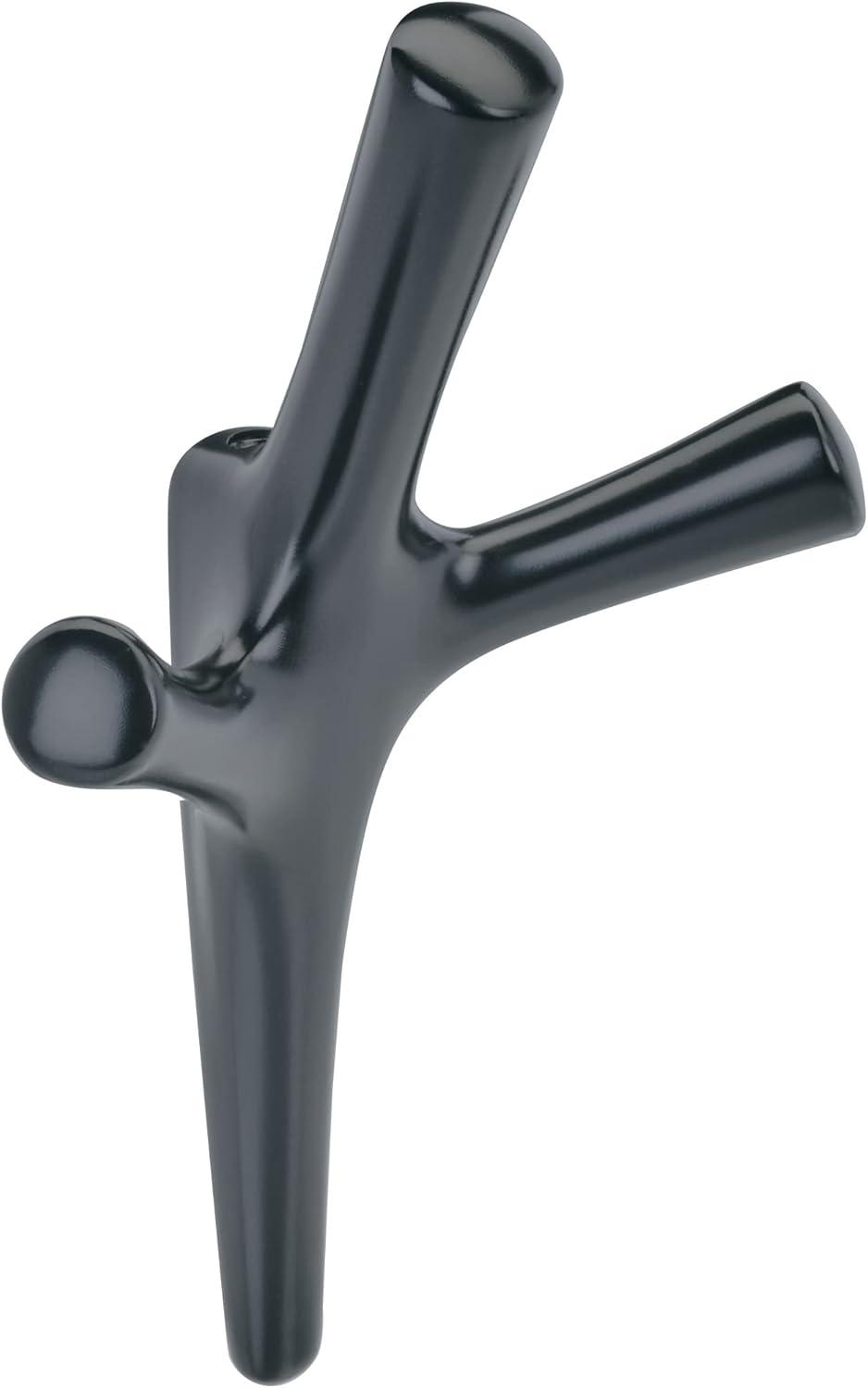 imageAmerock HBX37016G10 Kodiak Triple Prong Decorative Wall Hook Satin Nickel Hook for Coats Hats Backpacks Bags Hooks for Bathroom Bedroom Closet Entryway Laundry Room OfficeMatte Black