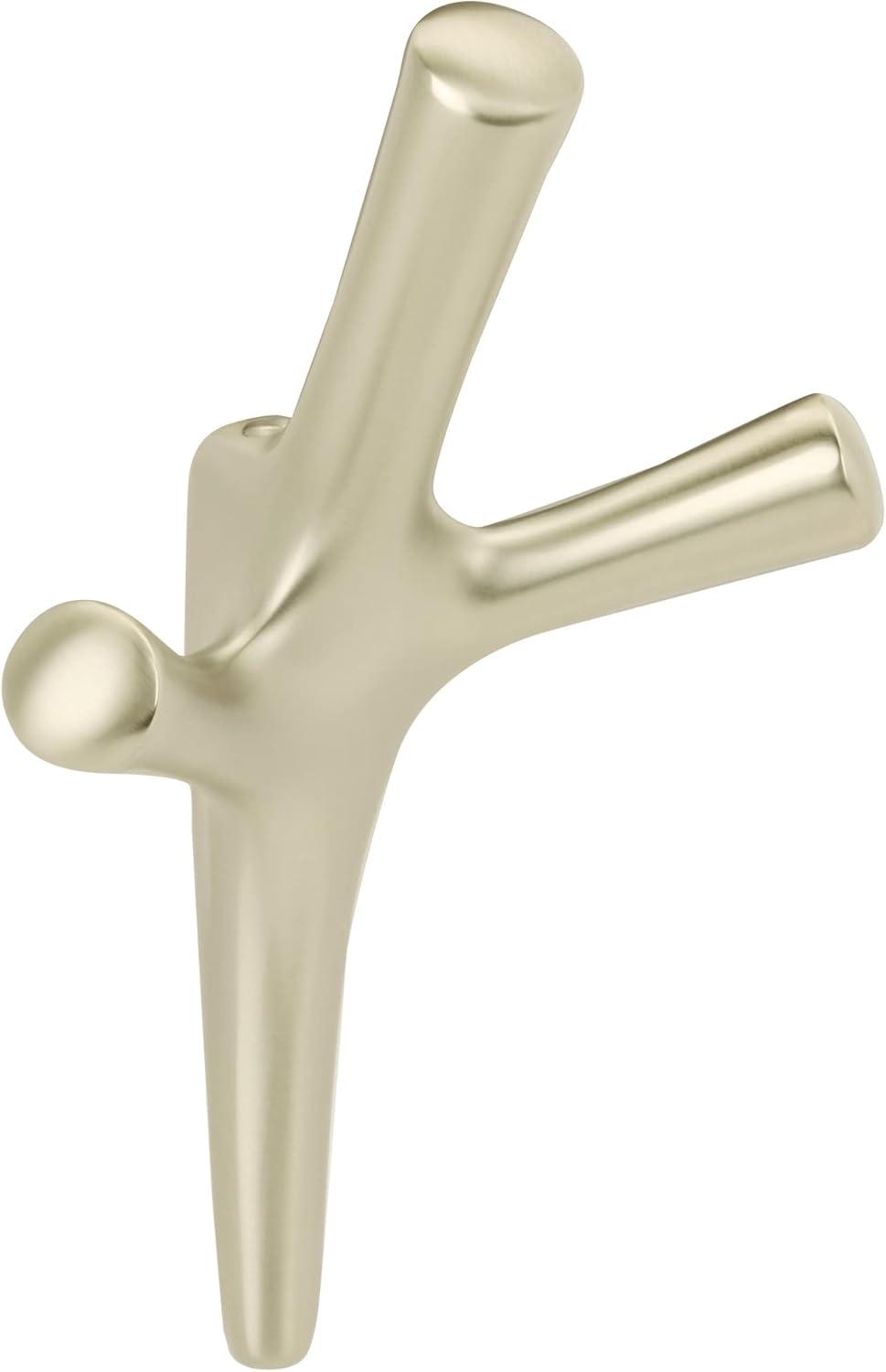 imageAmerock HBX37016G10 Kodiak Triple Prong Decorative Wall Hook Satin Nickel Hook for Coats Hats Backpacks Bags Hooks for Bathroom Bedroom Closet Entryway Laundry Room OfficeGolden Champagne
