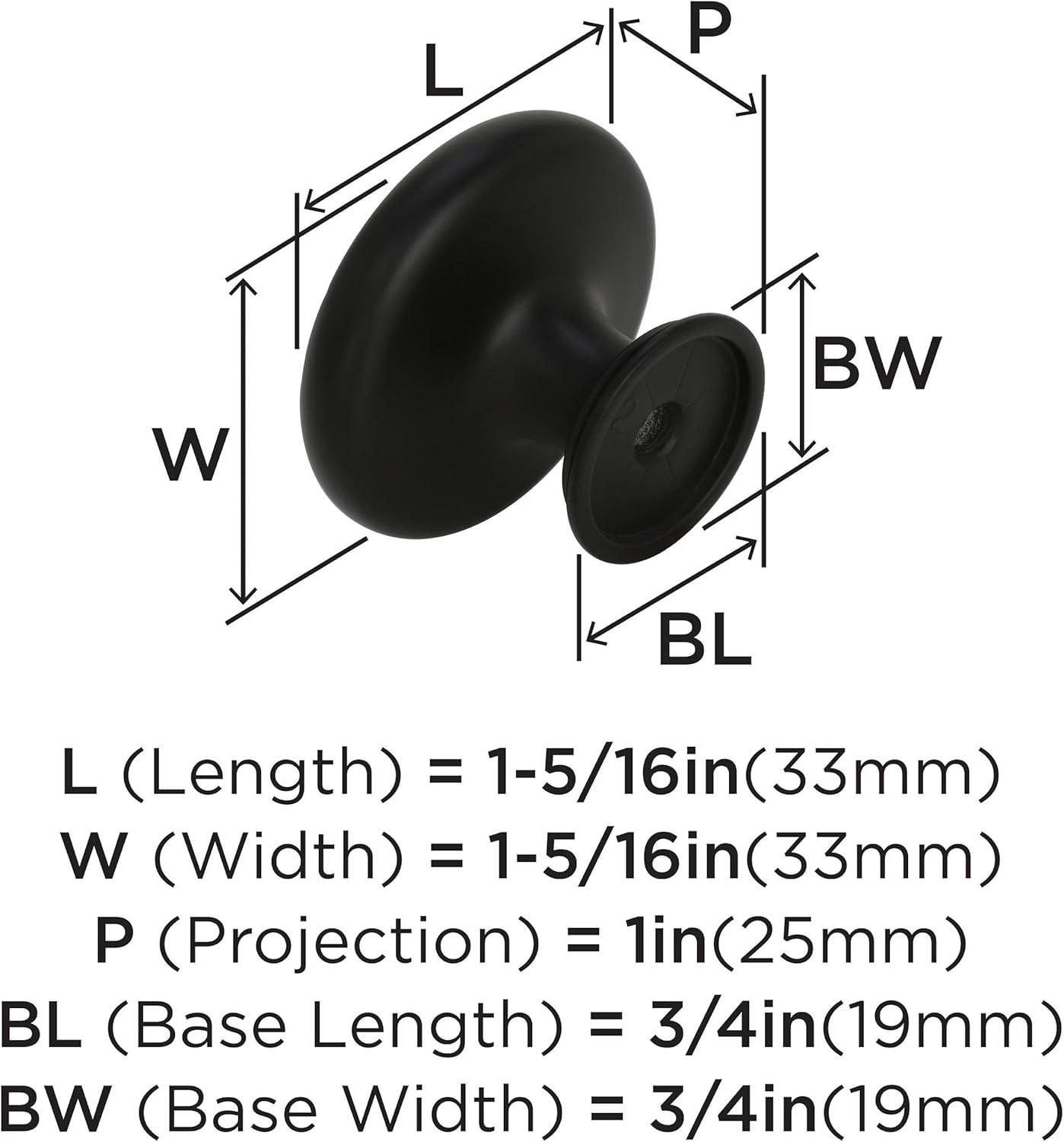imageAmerock Inspirations 1516 inch 33mm Diameter OilRubbed Bronze Cabinet Knob 10 PackMatte Black