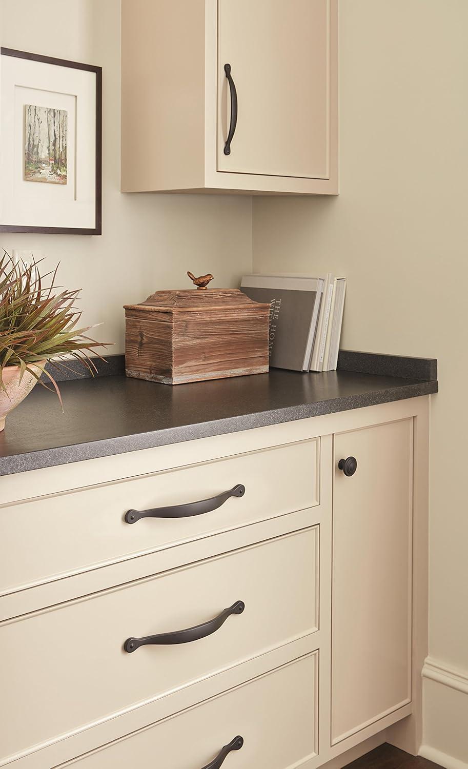 imageAmerock Inspirations 1516 inch 33mm Diameter OilRubbed Bronze Cabinet Knob 10 PackMatte Black