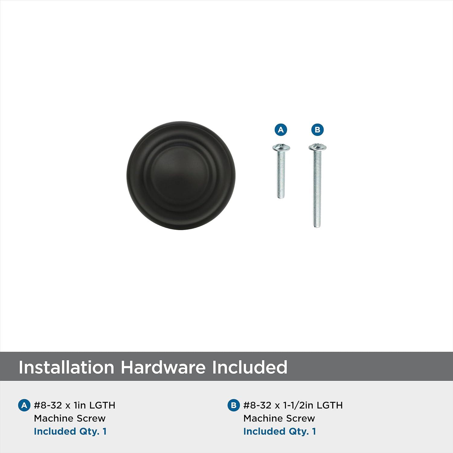 imageAmerock Inspirations 1516 inch 33mm Diameter OilRubbed Bronze Cabinet Knob 10 PackMatte Black