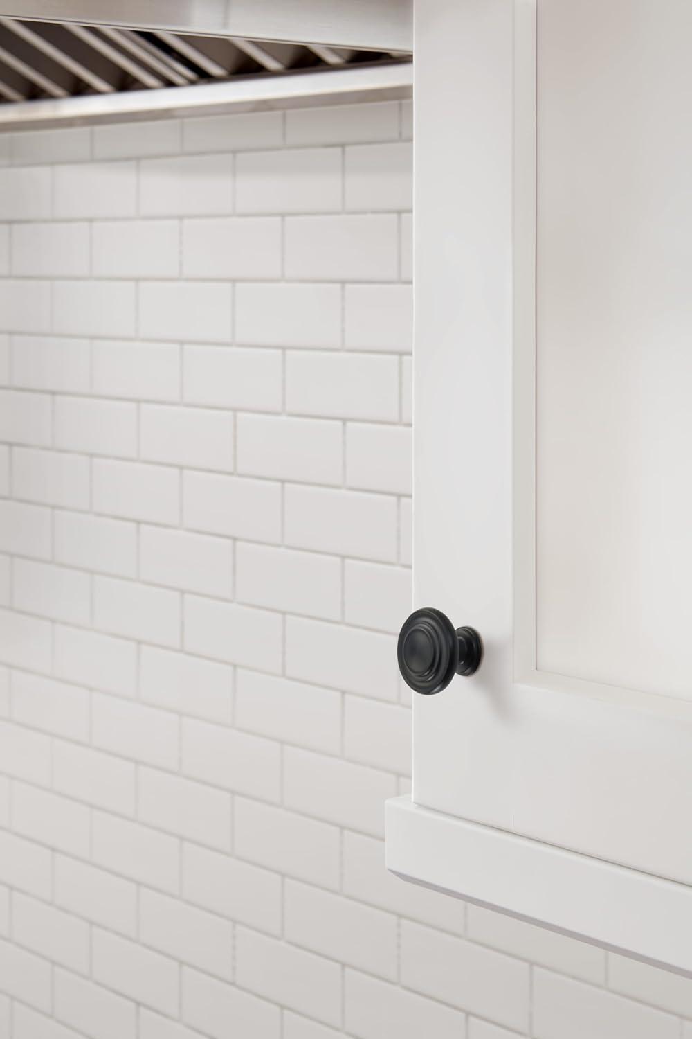 imageAmerock Inspirations 1516 inch 33mm Diameter OilRubbed Bronze Cabinet Knob 10 PackMatte Black