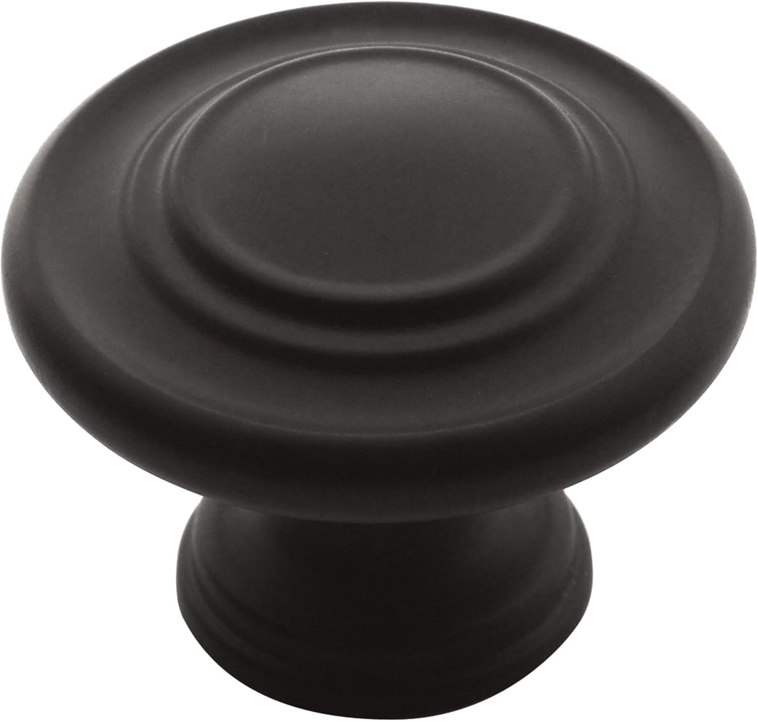 imageAmerock Inspirations 1516 inch 33mm Diameter OilRubbed Bronze Cabinet Knob 10 PackMatte Black
