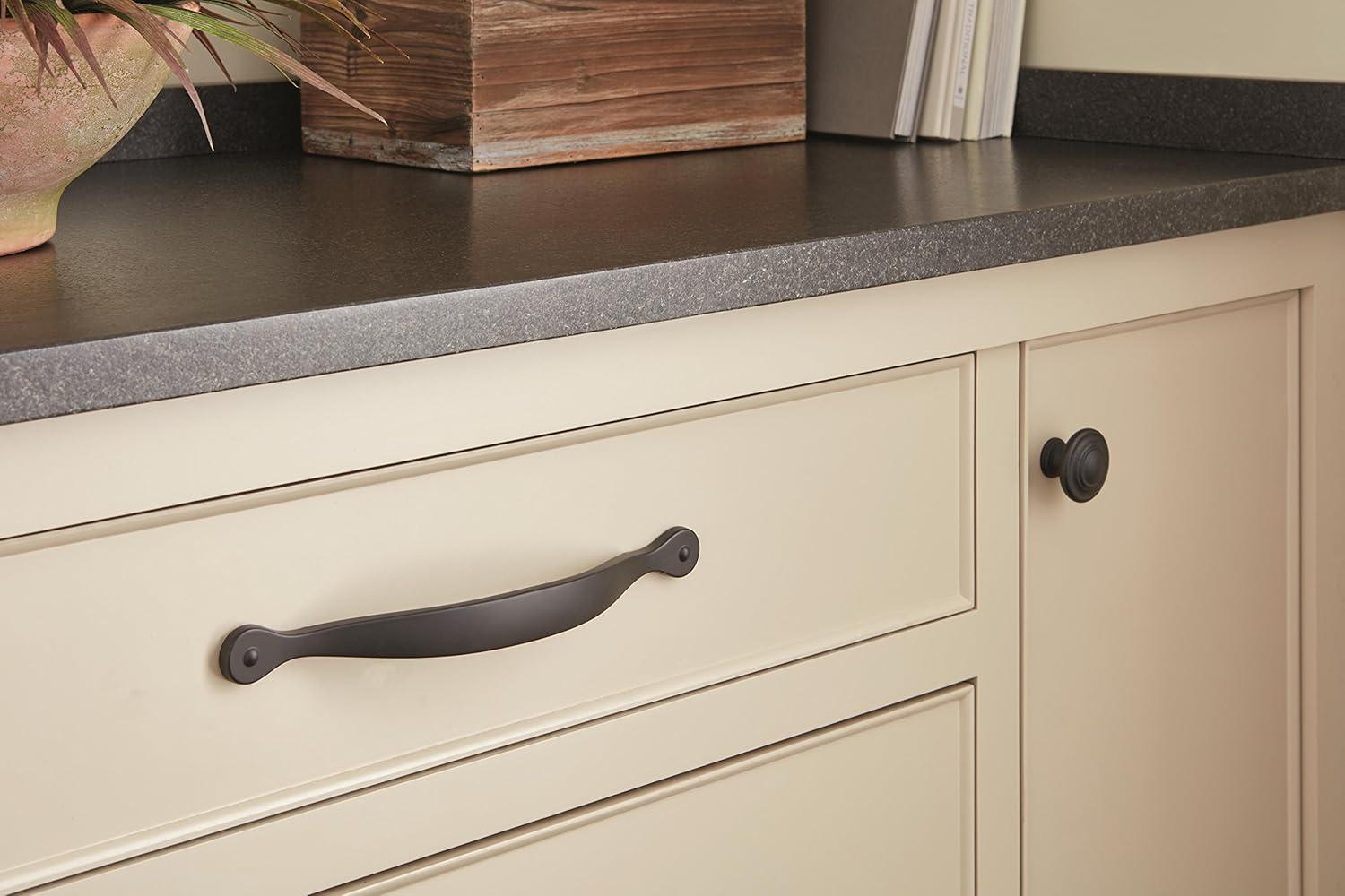 imageAmerock Inspirations 1516 inch 33mm Diameter OilRubbed Bronze Cabinet Knob 10 PackMatte Black