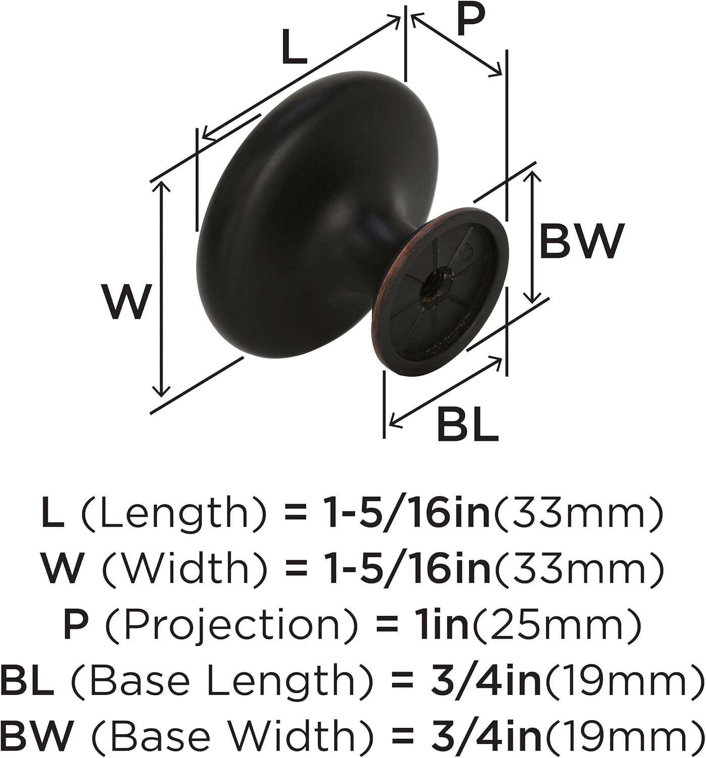 imageAmerock Inspirations 1516 inch 33mm Diameter OilRubbed Bronze Cabinet Knob 10 PackOil Rubbed Bronze