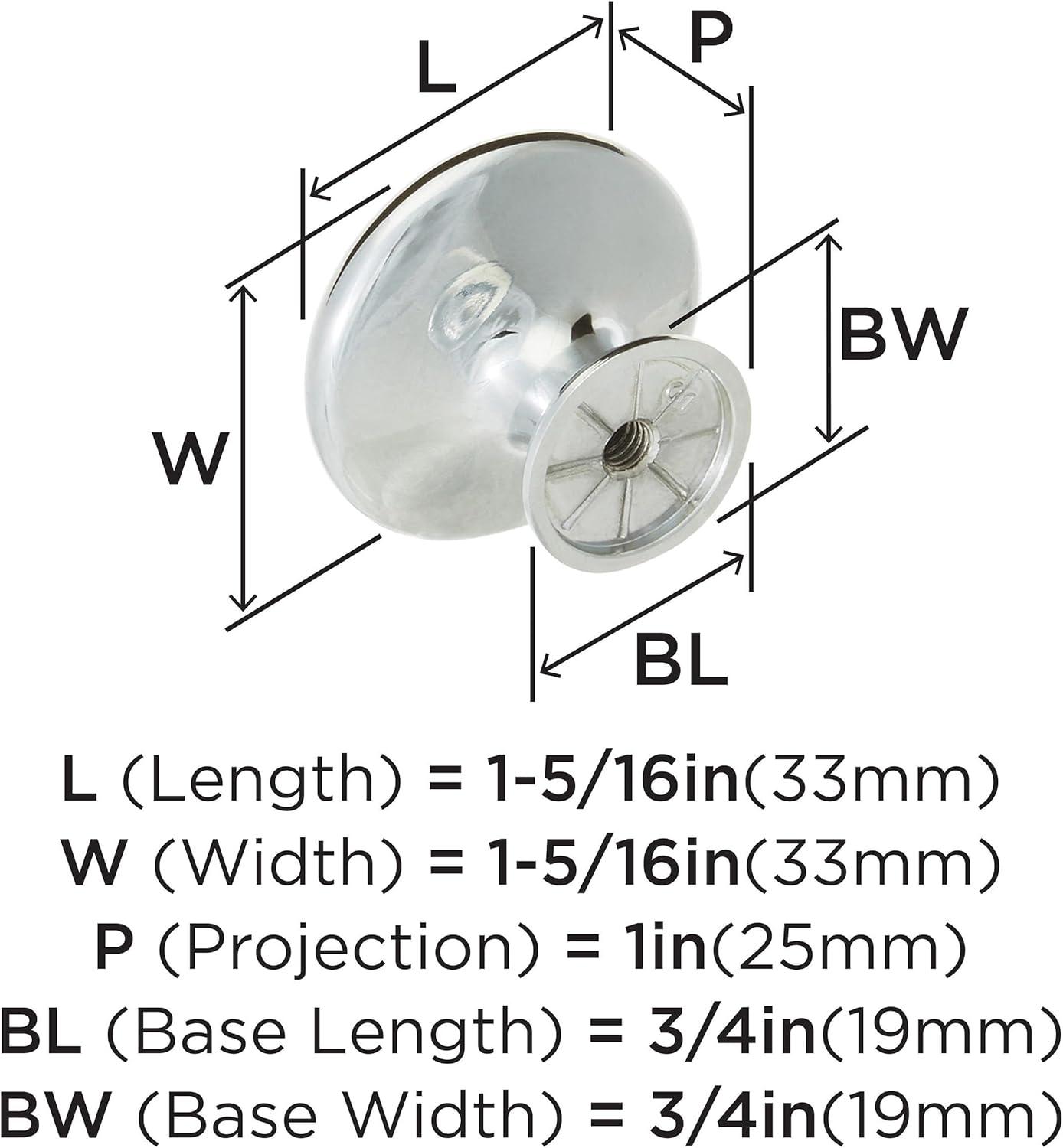 imageAmerock Inspirations 1516 inch 33mm Diameter OilRubbed Bronze Cabinet Knob 10 PackPolished Chrome