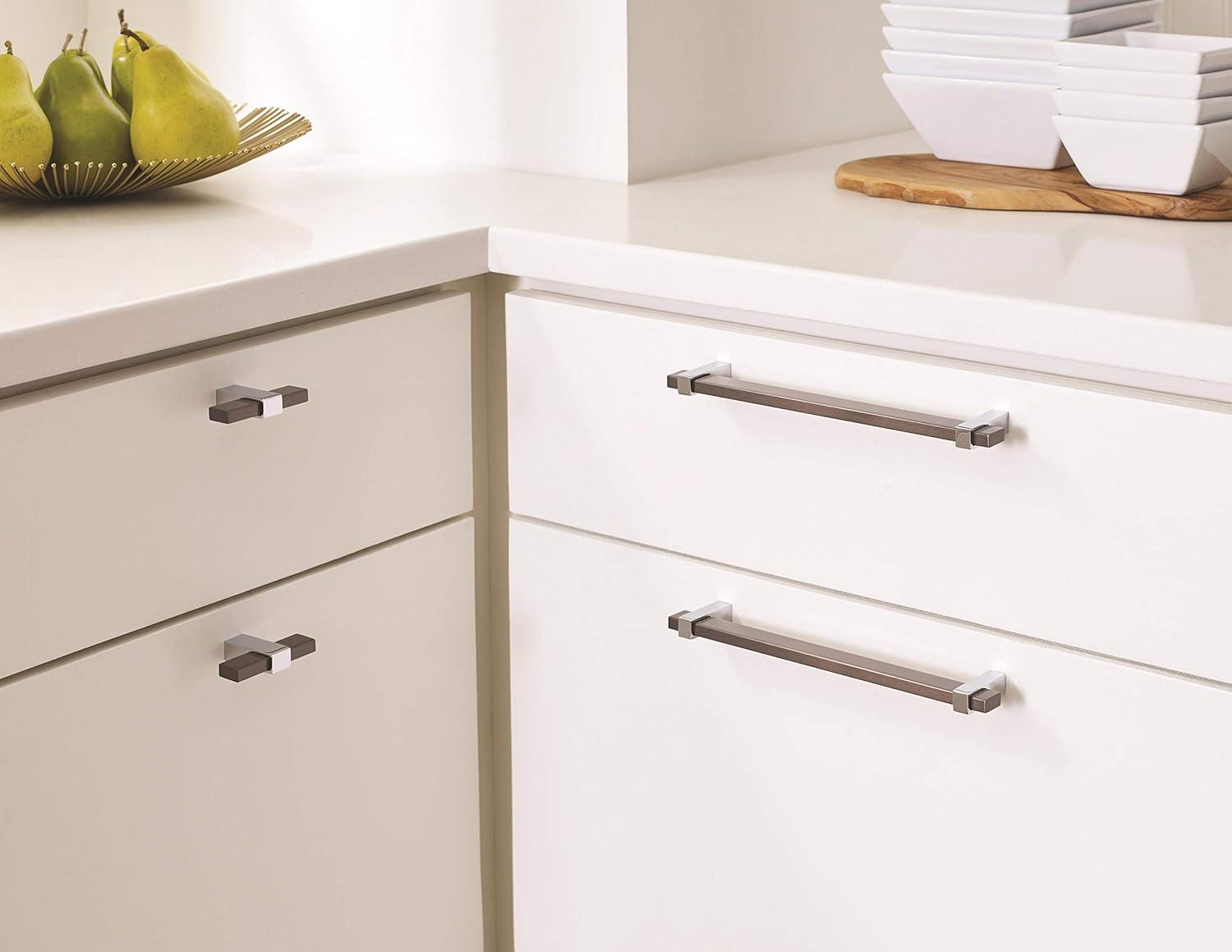 imageAmerock Mulino 7916 inch 192mm CentertoCenter Golden ChampagneMatte Black Cabinet Pull BP36725BBZMBBlack Brushed NickelPolished Chrome