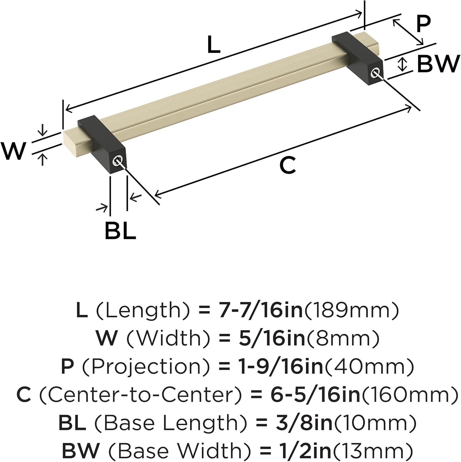 imageAmerock Mulino 7916 inch 192mm CentertoCenter Golden ChampagneMatte Black Cabinet Pull BP36725BBZMBGolden ChampagneMatte Black