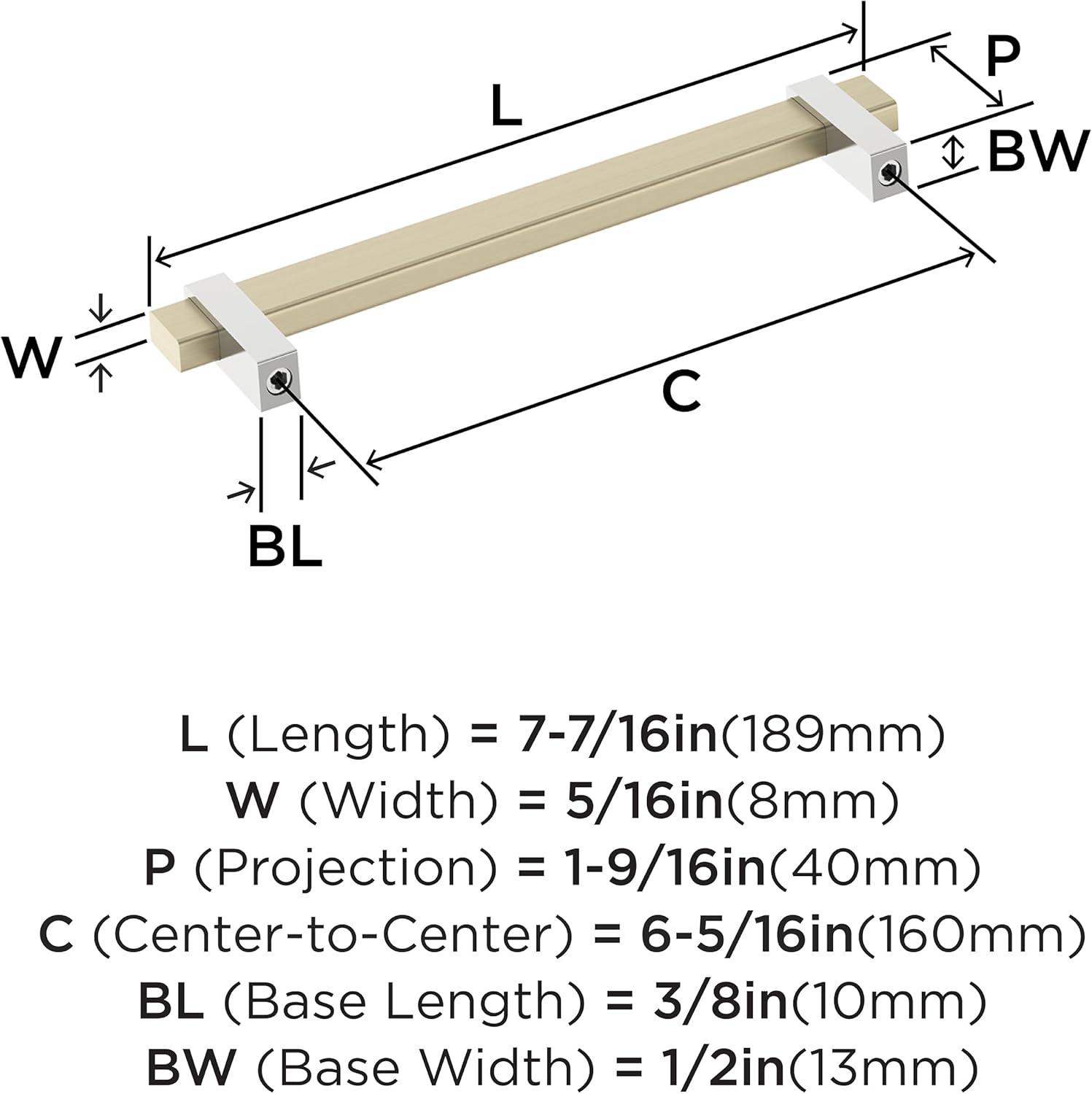imageAmerock Mulino 7916 inch 192mm CentertoCenter Golden ChampagneMatte Black Cabinet Pull BP36725BBZMBGolden ChampagnePolished Chrome