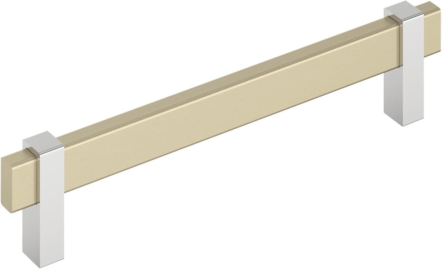 imageAmerock Mulino 7916 inch 192mm CentertoCenter Golden ChampagneMatte Black Cabinet Pull BP36725BBZMBGolden ChampagnePolished Chrome