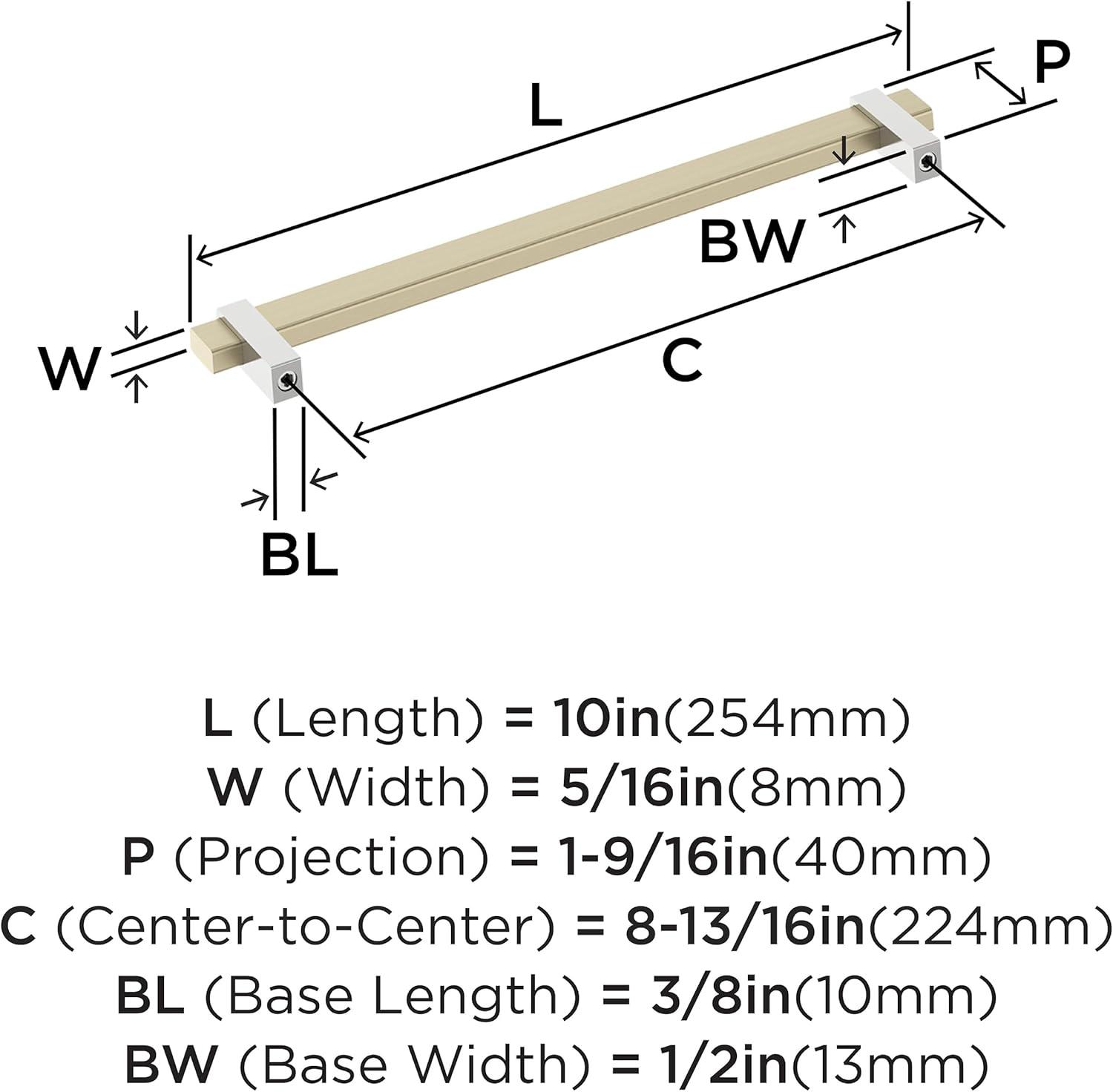 imageAmerock Mulino 7916 inch 192mm CentertoCenter Golden ChampagneMatte Black Cabinet Pull BP36725BBZMBGolden ChampagnePolished Chrome