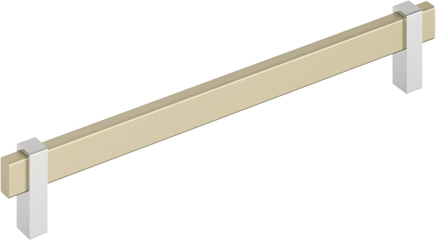 imageAmerock Mulino 7916 inch 192mm CentertoCenter Golden ChampagneMatte Black Cabinet Pull BP36725BBZMBGolden ChampagnePolished Chrome