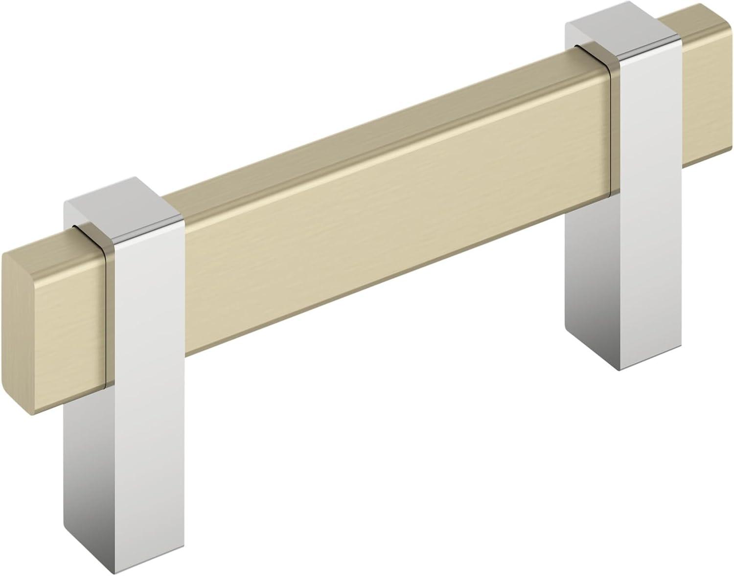 imageAmerock Mulino 7916 inch 192mm CentertoCenter Golden ChampagneMatte Black Cabinet Pull BP36725BBZMBGolden ChampagnePolished Chrome