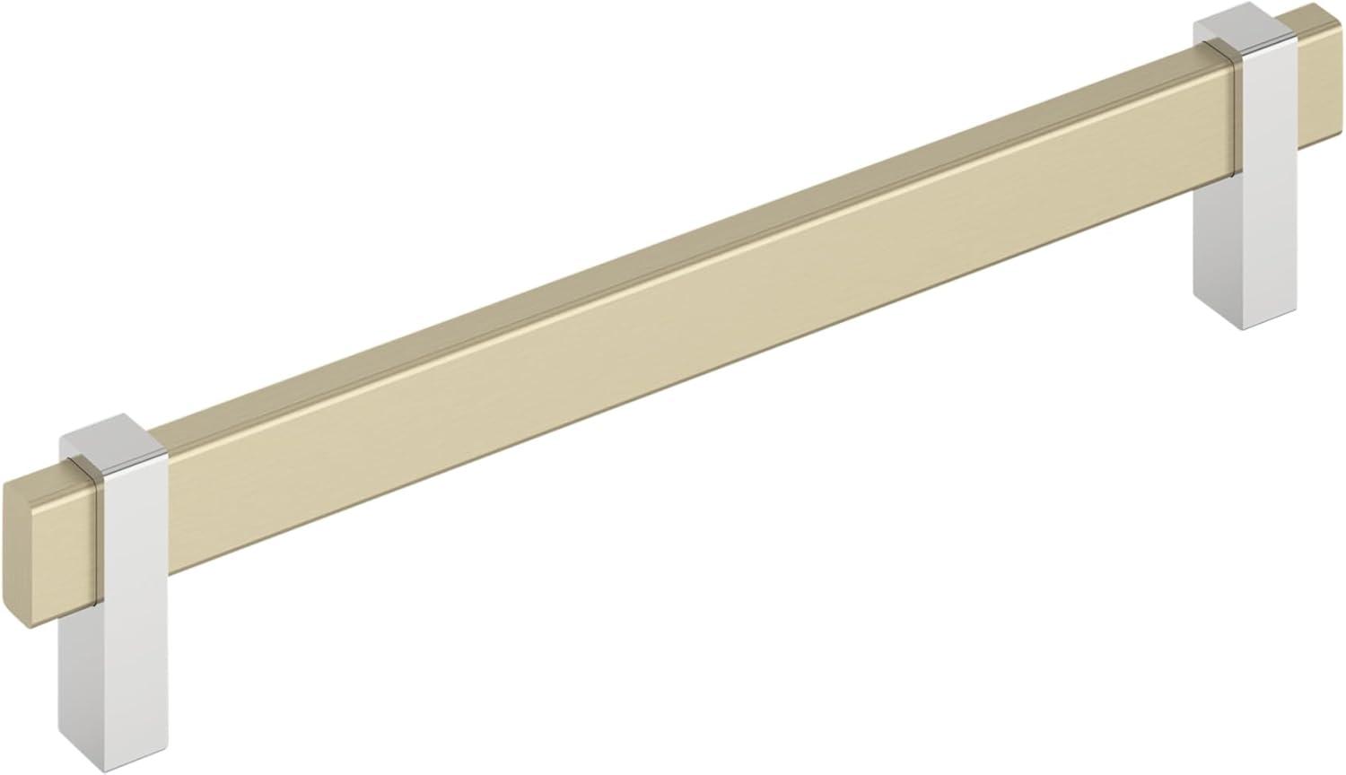 imageAmerock Mulino 7916 inch 192mm CentertoCenter Golden ChampagneMatte Black Cabinet Pull BP36725BBZMBGolden ChampagnePolished Chrome