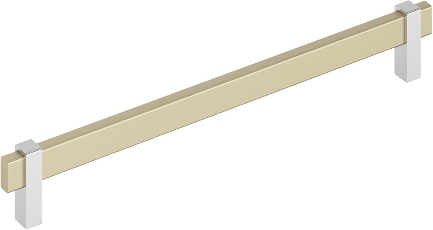 imageAmerock Mulino 7916 inch 192mm CentertoCenter Golden ChampagneMatte Black Cabinet Pull BP36725BBZMBGolden ChampagnePolished Chrome