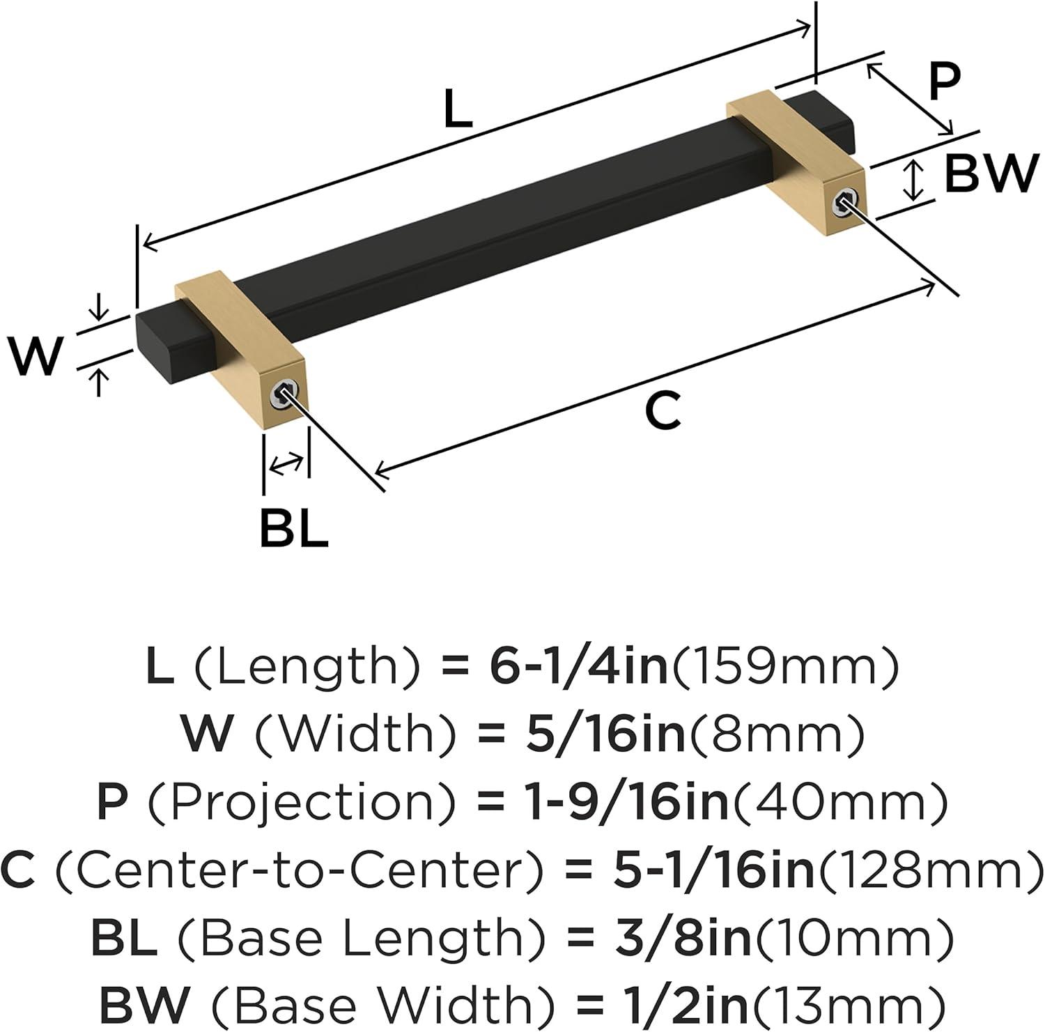 imageAmerock Mulino 7916 inch 192mm CentertoCenter Golden ChampagneMatte Black Cabinet Pull BP36725BBZMBMatte BlackChampagne Bronze