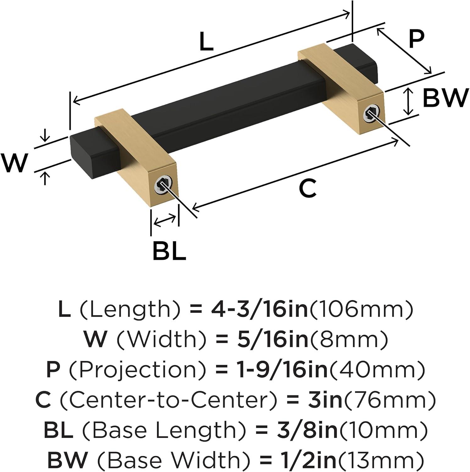 imageAmerock Mulino 7916 inch 192mm CentertoCenter Golden ChampagneMatte Black Cabinet Pull BP36725BBZMBMatte BlackChampagne Bronze