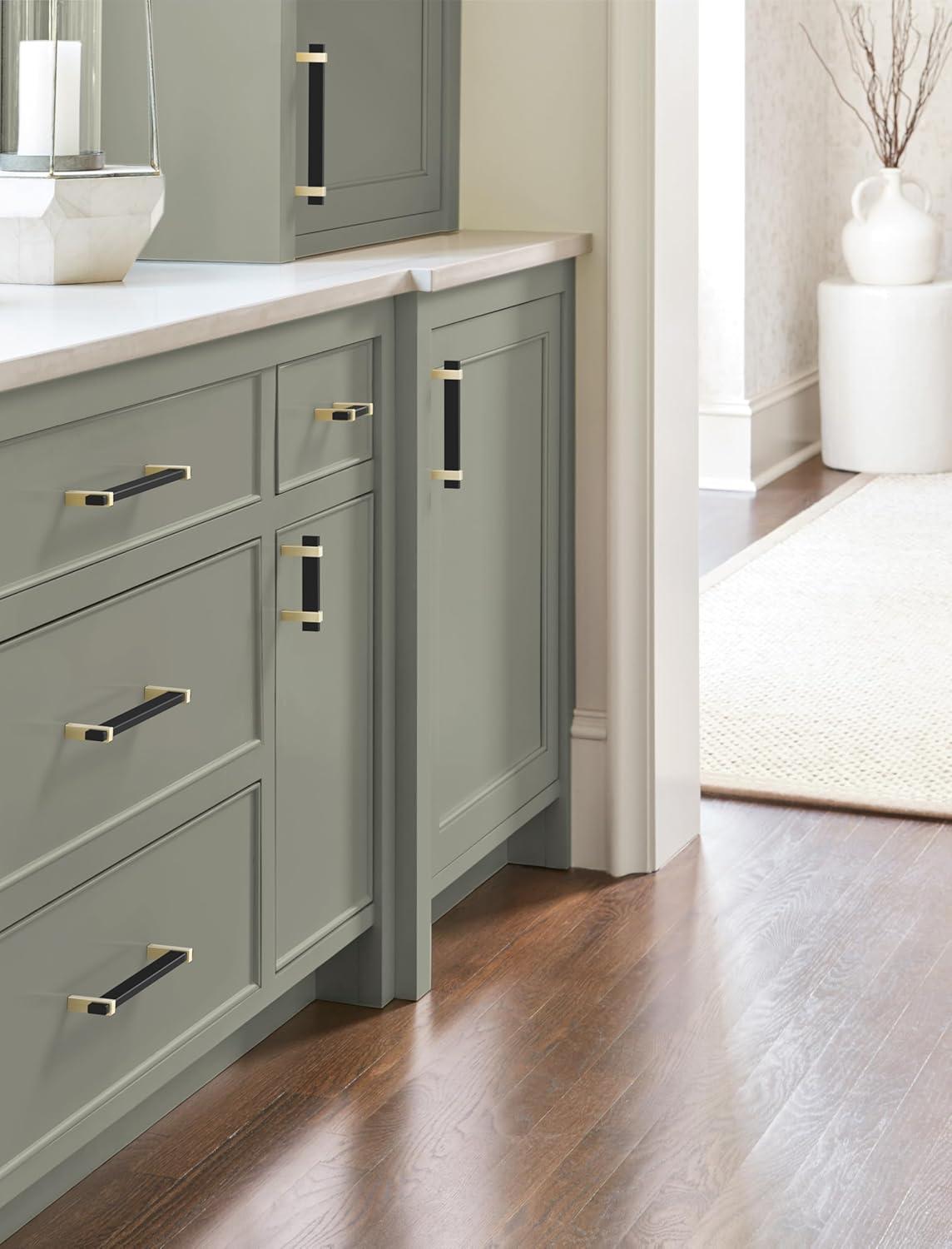 imageAmerock Mulino 7916 inch 192mm CentertoCenter Golden ChampagneMatte Black Cabinet Pull BP36725BBZMBMatte BlackGolden Champagne