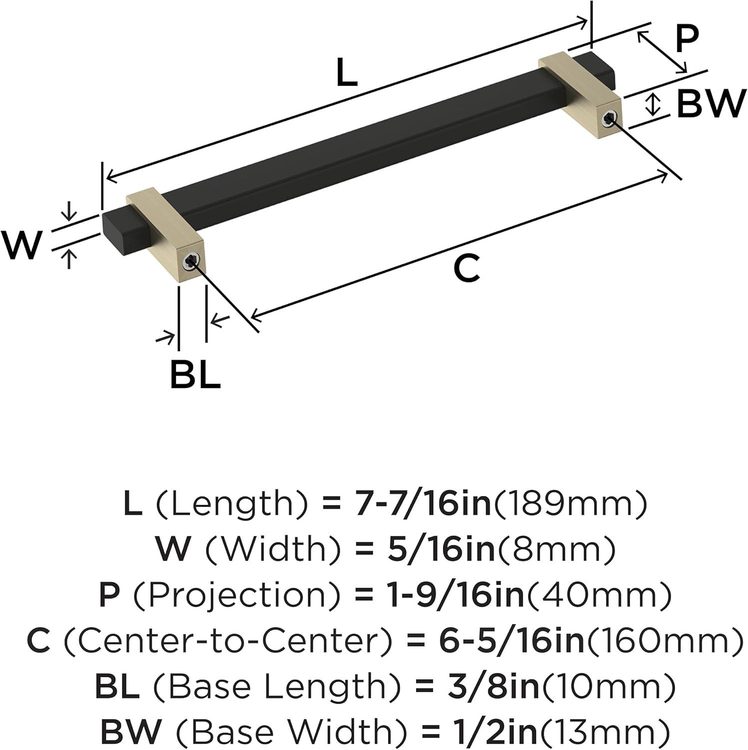 imageAmerock Mulino 7916 inch 192mm CentertoCenter Golden ChampagneMatte Black Cabinet Pull BP36725BBZMBMatte BlackGolden Champagne