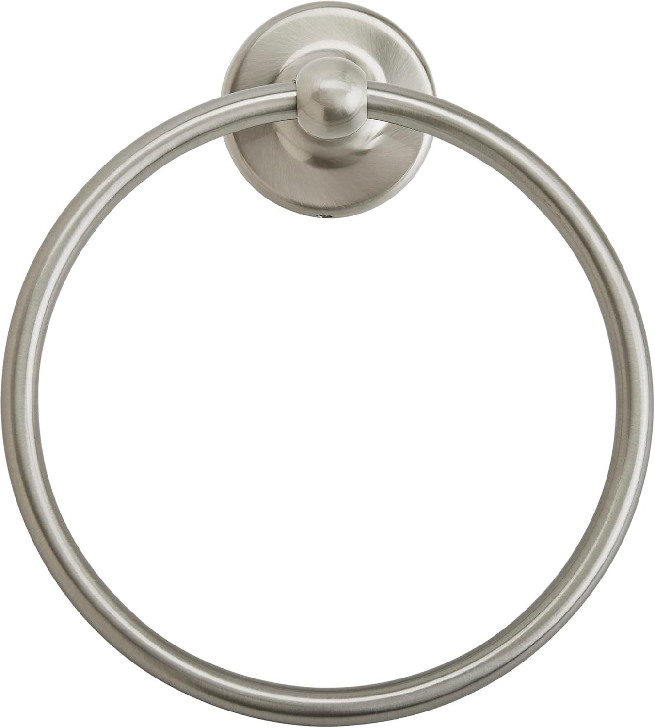 imageAmerock Wall Mounted Matte Black Towel Ring Small Hand Towel Holder Bathroom Accessories Bath Hardware Kitchen Towel HolderBrushed Nickel