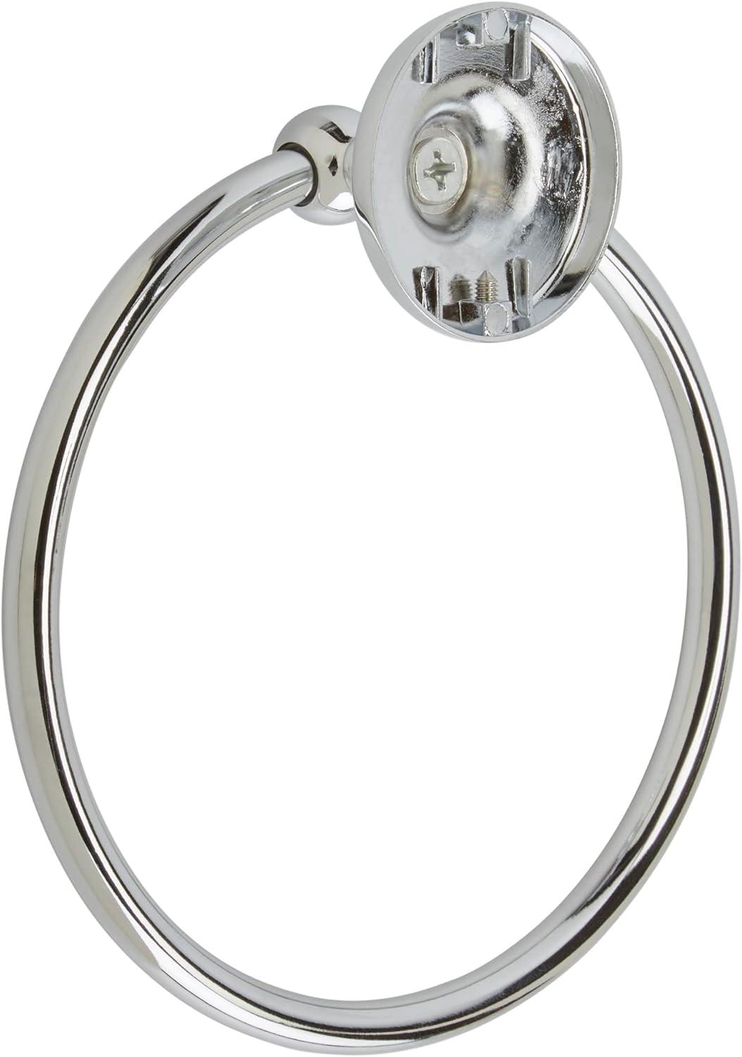 imageAmerock Wall Mounted Matte Black Towel Ring Small Hand Towel Holder Bathroom Accessories Bath Hardware Kitchen Towel HolderChrome