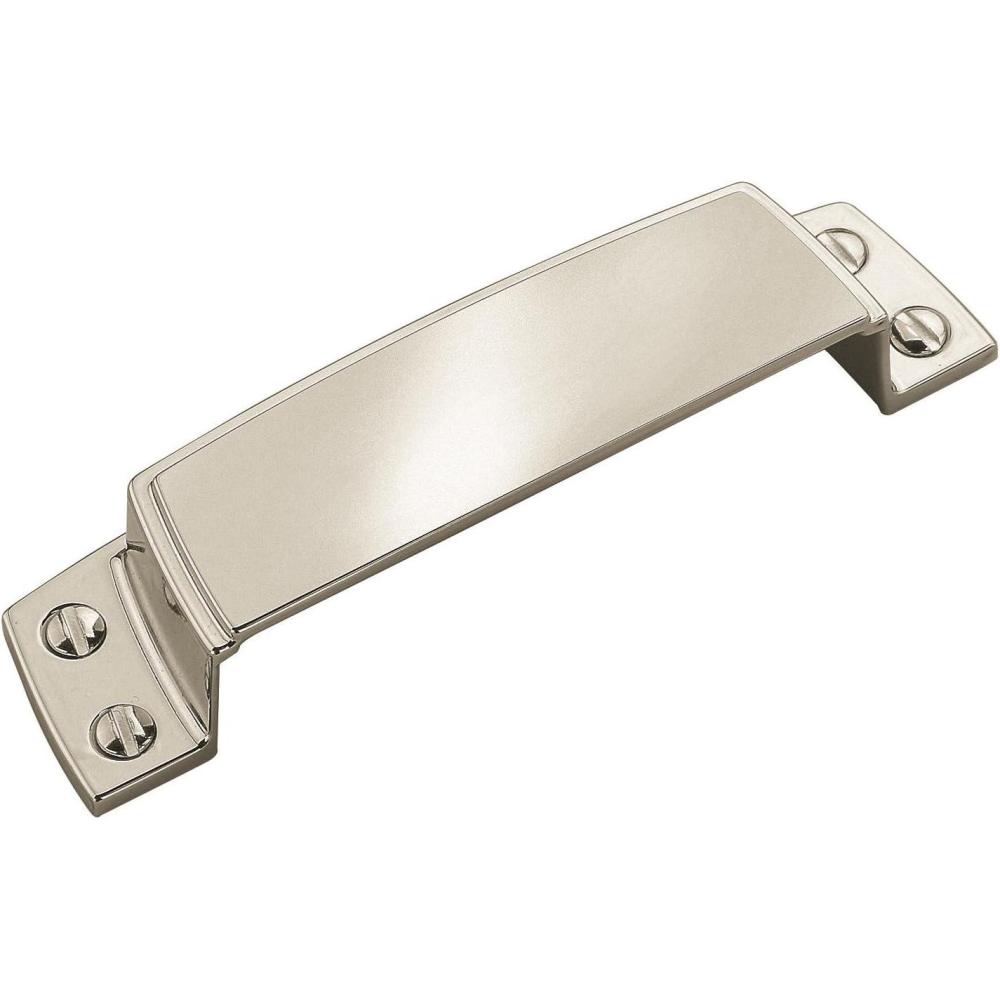 imageAmerock Cabinet Cup Pull Black Bronze 312 inch 89 mm Center to Center Highland Ridge 1 Pack Drawer Pull Drawer Handle Cabinet HardwarePolished Nickel
