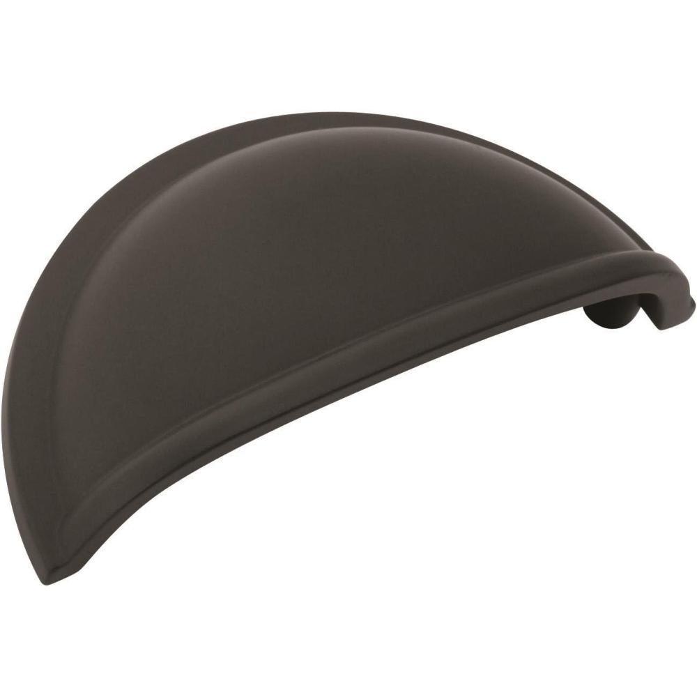 imageAmerock Cabinet Cup Pull Matte Black 3 inch 76 mm Center to Center Cup Pulls 1 Pack Drawer Pull Drawer Handle Cabinet Hardware