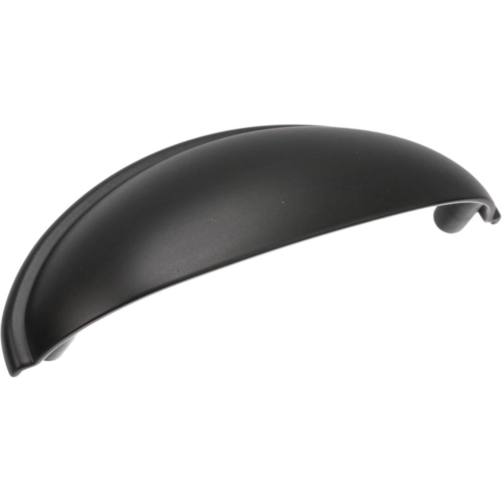 imageAmerock Cabinet Cup Pull Matte Black 3 inch 76 mm CentertoCenter Ravino Drawer Pull Drawer Handle Cabinet Hardware Pack of 1Matte Black