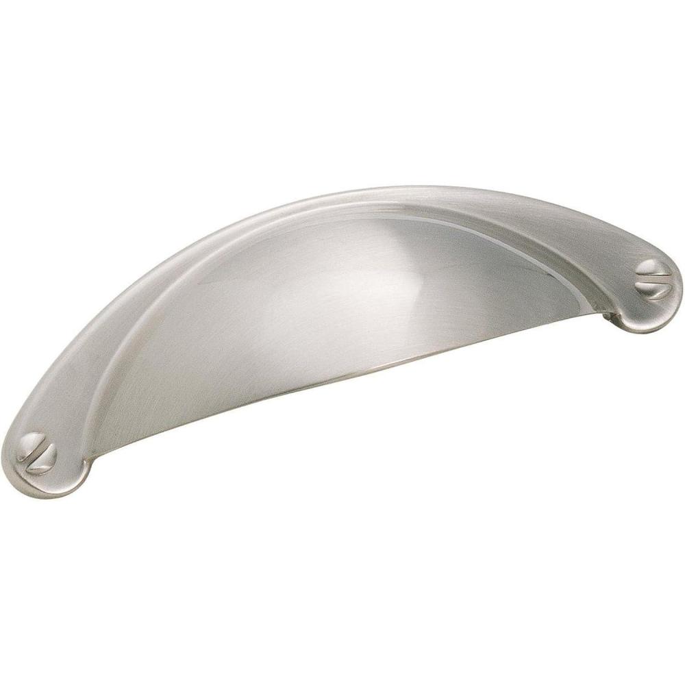 imageAmerock Cabinet Cup Pull Oil Rubbed Bronze 212 inch 64 mm Center to Center Cup Pulls 1 Pack Drawer Pull Drawer Handle Cabinet HardwareSatin Nickel