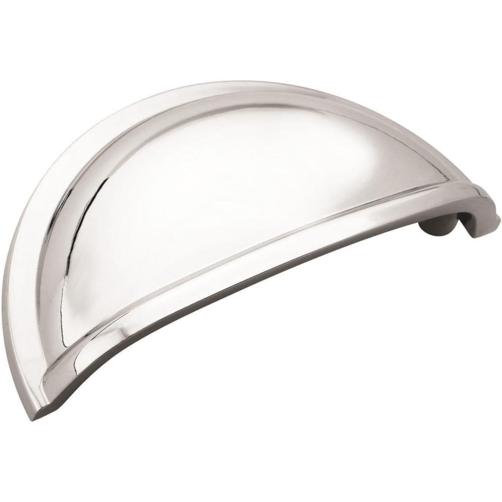 imageAmerock Cabinet Cup Pull Polished Chrome 3 inch 76 mm Center to Center Cup Pulls 10 Pack Drawer Pull Drawer Handle Cabinet Hardware