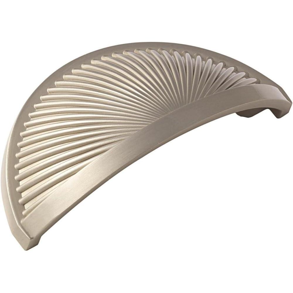 imageAmerock Cabinet Cup Pull Satin Nickel 3 inch 76 mm Center to Center Sea Grass 1 Pack Drawer Pull Drawer Handle Cabinet HardwareSatin Nickel