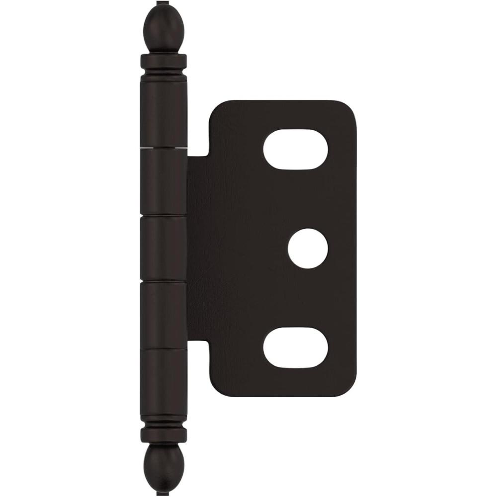 imageAmerock Cabinet Hinge 34 in 19 mm Door Thickness Full Inset Partial Wrap Ball Tip Matte Black Kitchen Cabinet Door Hinge Single Hinge Functional HardwareOil Rubbed Bronze