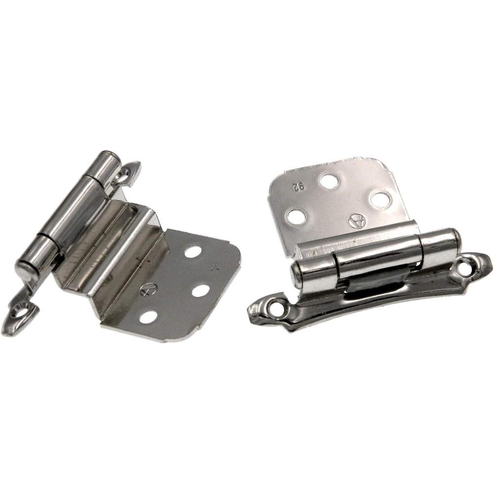 imageAmerock Cabinet Hinge 38 inch 10 mm Inset Polished Chrome 2 Pack SelfClosing Face Mount Cabinet DoorPolished Chrome
