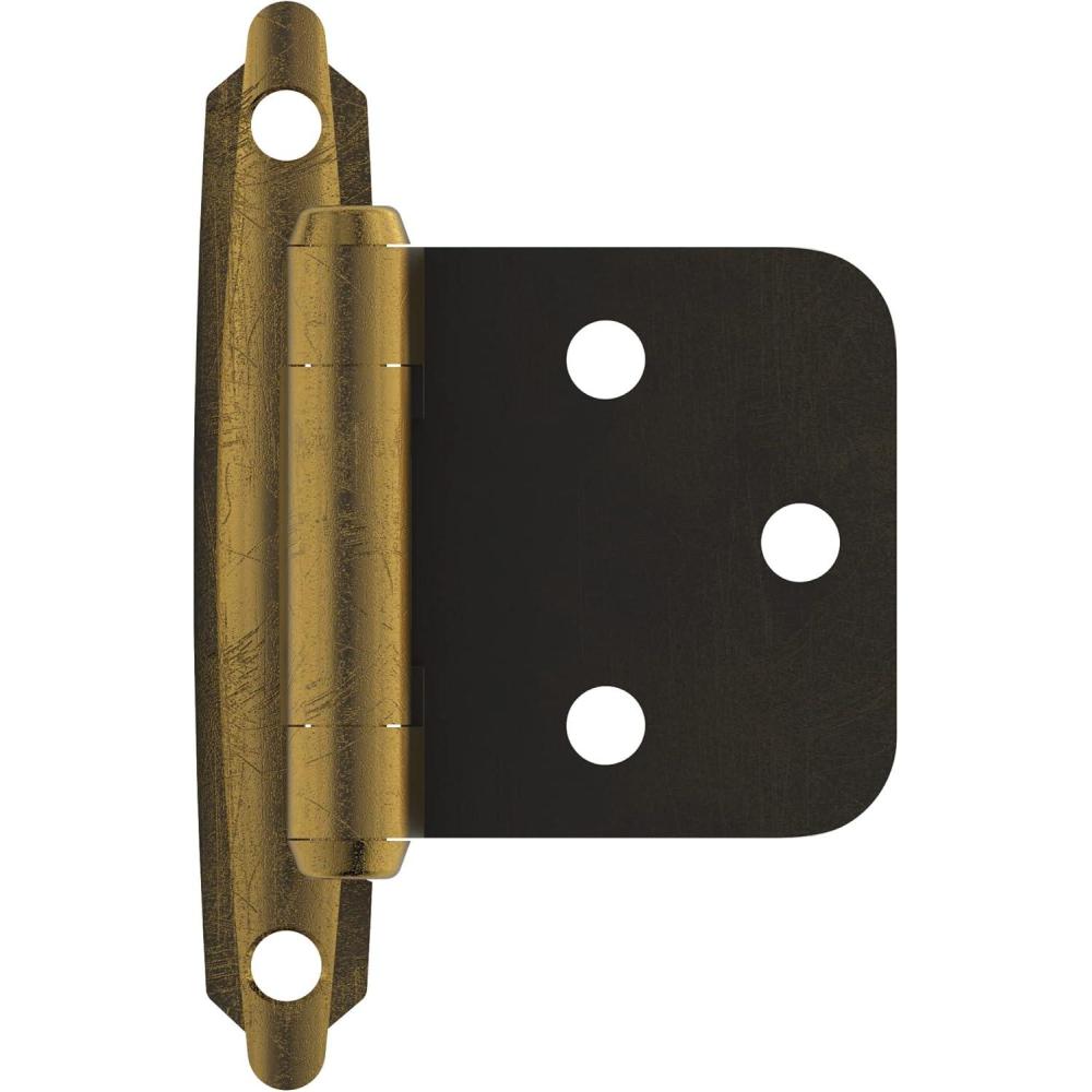 imageAmerock Cabinet Hinge Variable Overlay inge Antique Brass 2 Pack SelfClosing inge Face Mount inge Cabinet Door Hinge