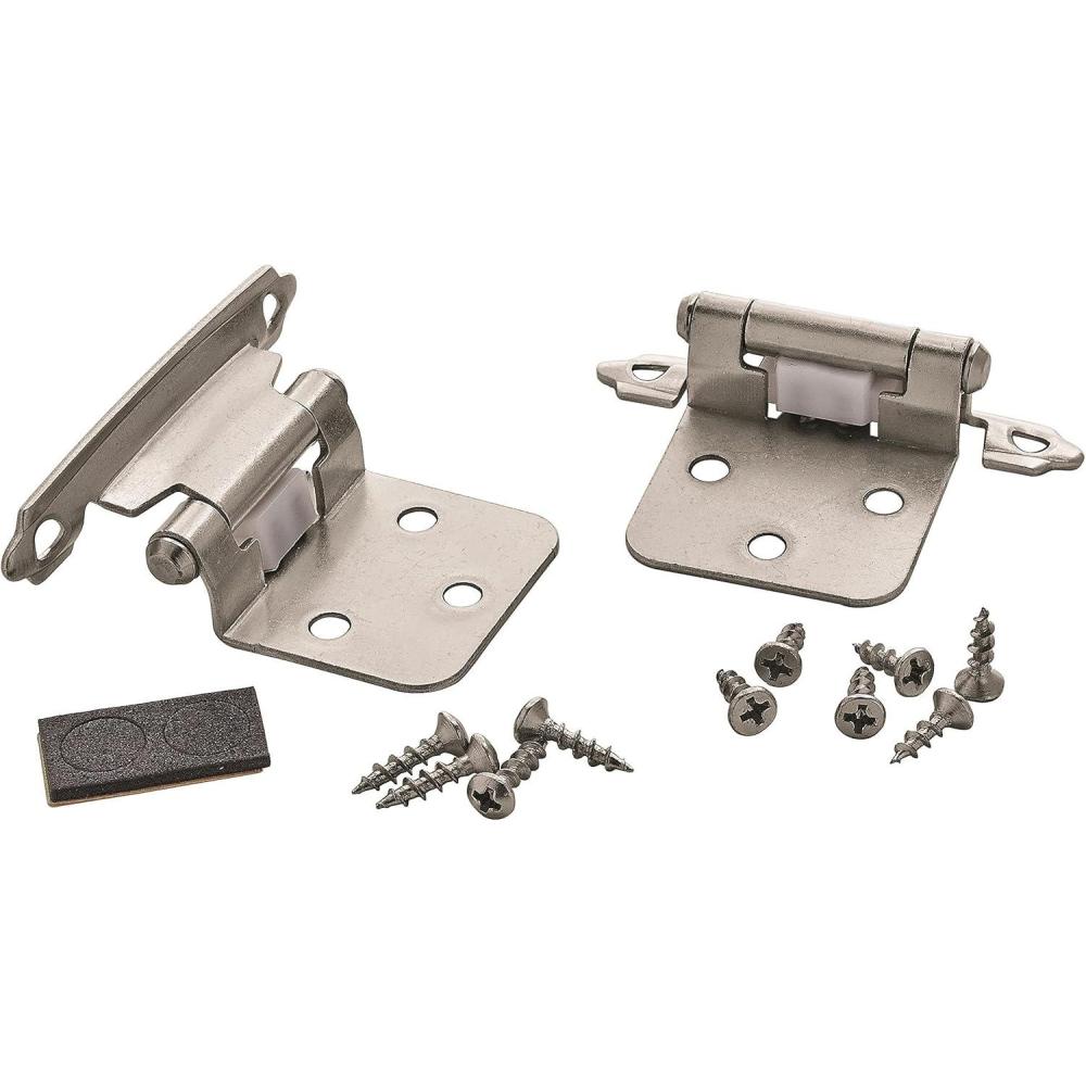 imageAmerock Cabinet Hinge Variable Overlay inge Satin Nickel 10 Pack SelfClosing inge Face Mount inge Cabinet Door inge