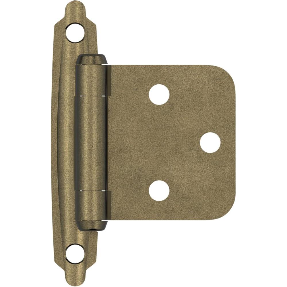 imageAmerock Cabinet Hinge Variable Overlay Hinge Burnished Brass 2 Pack SelfClosing H Face Mount H Cabinet Door Hinge