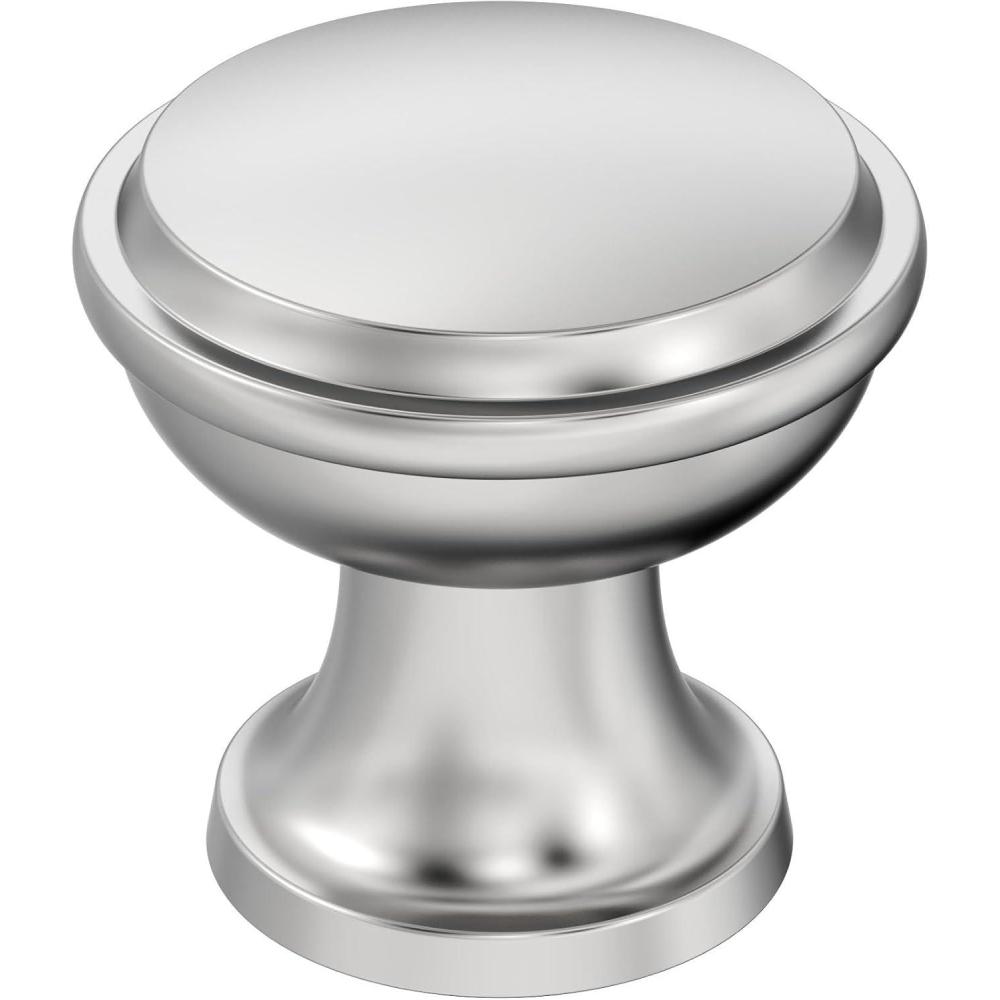 imageAmerock Cabinet Knob Black Bronze 1316 inch 30 mm Diameter Westerly 1 Pack Drawer Knob Cabinet HardwarePolished Chrome