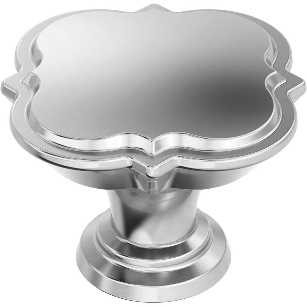 imageAmerock Cabinet Knob Black Bronze 134 inch 44 mm Diameter Grace Revitalize 1 Pack Drawer Knob Cabinet HardwarePolished Chrome