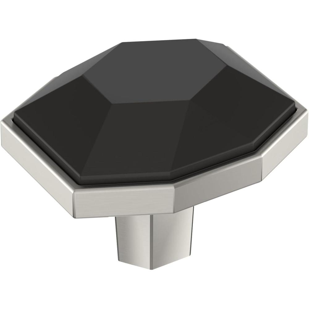 imageAmerock  Cabinet Knob  Black BronzeSatin Nickel  212 inch 64 mm Length  London  1 Pack  Drawer Knob  Cabinet HardwareBlack BronzeSatin Nickel