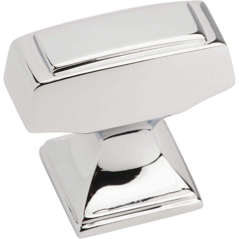 imageAmerock Cabinet Knob Champagne Bronze 112 inch 38 mm Length Mulholland 1 Pack Drawer Knob Cabinet HardwarePolished Chrome
