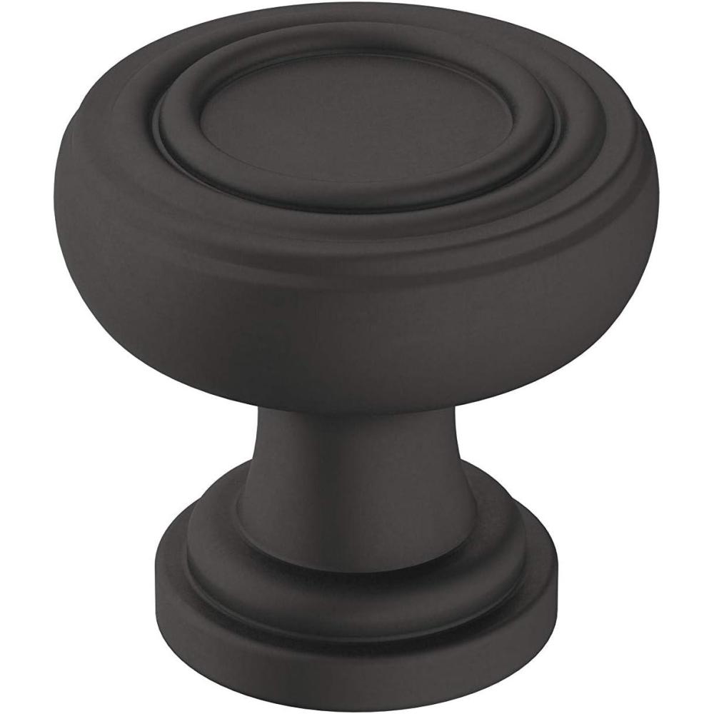 imageAmerock Cabinet Knob Champagne Bronze 118 inch 29 mm Diameter Ville 1 Pack Drawer Knob Cabinet HardwareMatte Black