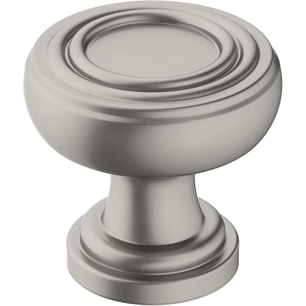 imageAmerock Cabinet Knob Champagne Bronze 118 inch 29 mm Diameter Ville 1 Pack Drawer Knob Cabinet HardwareSatin Nickel