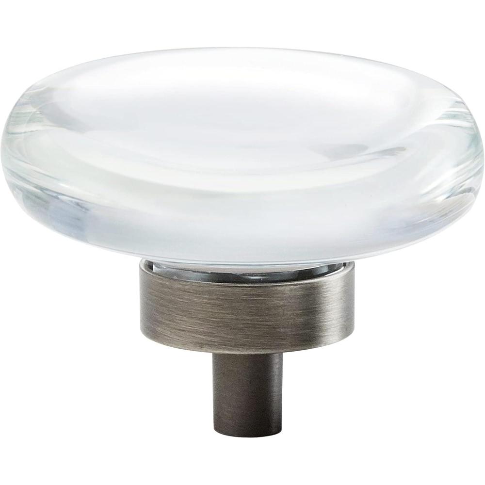 imageAmerock Cabinet Knob ClearGunmetal 134 inch 44 mm Diameter Glacio 1 Pack Drawer Knob Cabinet HardwareClearGunmetal
