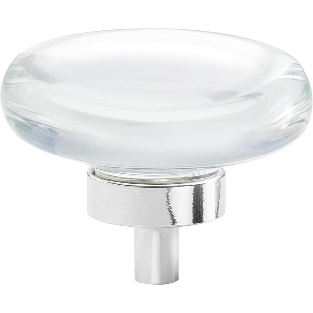 imageAmerock Cabinet Knob ClearOilRubbed Bronze 134 inch 44 mm Diameter Glacio 1 Pack Drawer Knob Cabinet HardwareClearPolished Chrome